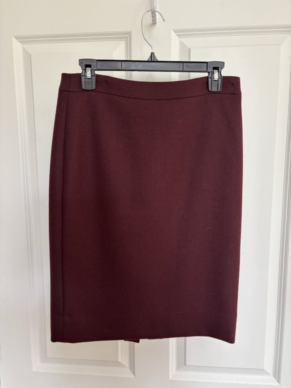 J.Crew No. 2 Pencil Skirt in Burgundy Wool, Size 4